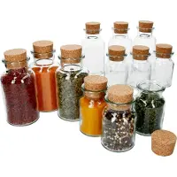 MamboCat Set van 12 kruidenpotjes 6x 300ml + 6x 150ml + kurk, opslag voor thee, kruiden & specerijen