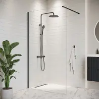 Badplaats Douchewand florida 120 x 200 cm zwart – inloopdouche 8 mm