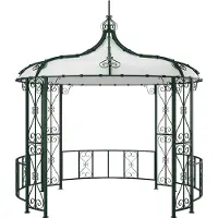Vente-unique Tuinkiosk in metaal type smeedijzer D300 x H305 cm - Groen - TILCARA