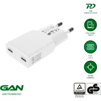 4smarts USB-oplader 30 W 2x USB-C USB PD Wit Binnen GaN, USB Power Delivery (USB-PD)