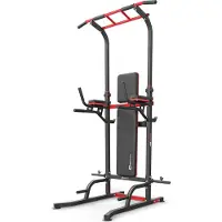 Hop-Sport Hop Sport HS-2015K – Krachtstation – Power Tower met Trainingsbank – Verstelbare Pull-up Bar – Max. 150 kg