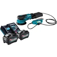 Makita Slijpmachine + polijstmachine, BO 001 CGT201 Accuschuurmachine 40 V max. 125 mm 5,0 mm slag Borstelloos + 2x accu 5,0 Ah (Excentrische schuurmachine)