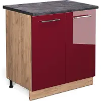 Vicco Fame-Line Keukenonderkast – 80 cm met legplank, WB Antraciet Bordeauxrode hoogglans