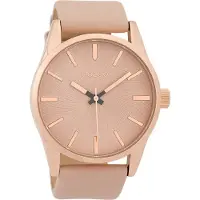 Oozoo Timepieces - Rosé goudkleurige horloge met oud roze leren band - C9626