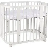 Waldin Multifunctioneel 5 in 1 Babybed / peuterbed incl. matras - Wit