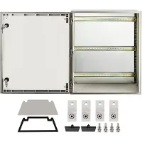 Vevor schakelkast NEMA stalen behuizing 60x50x23cm NEMA 3X glasvezel schakelkast IP66 waterdichte en stofdichte elektrische aansluitdoos voor buiten/binnen met montageplaat