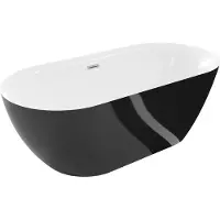 Mexen Roxy vrijstaande badkuip 170 x 80 , wit/zwart, overloop geborsteld nikkel - 51201708075-97