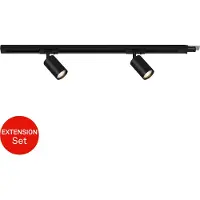 Briloner Railsystem uitbreiding, zwart, 80 cm rail, 2 spots Erweiterung, dimbaar, zwart, Woon-/ Eetkamer, metaal, Modern