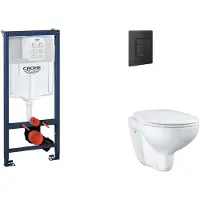 GROHE Rapid SL - Set voorwandinstallatie, toilet, SoftClose zitting en Even knop, phantom black SANI11BB5113