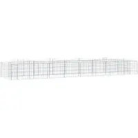 vidaXL Gabionen verhoogde plantenbak met boogvormig ontwerp, 400x100x50 cm, verzinkt staal