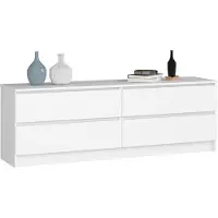 Akord Ladekast K160 met 4 Lades / Furniture Factory / Wit / 160 x 55 x 40 cm