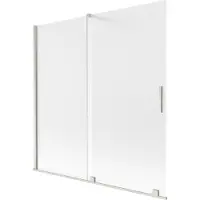 Mexen Velar badwand 2-delig schuifbaar 160 x 150 cm, ijsvorming, geborsteld nikkel - 896-160-000-31-97