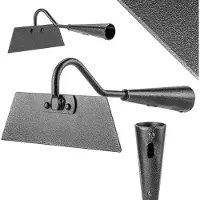 Kadax Tuinhak zonder steel, hak in trapeziumvorm, onkruidhak van staal, plantenhak voor het wieden en hakken van onkruid, strijktouwhaak, bloemperkhak (zwart, 16 cm)