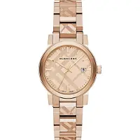 Burberry BU9146 The City Gegraveerd Ruit Unisex Horloge