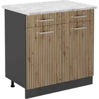 Vicco Keukenonderkast R-Line Artisanaal eiken 80 cm , WB Marmer, Model 49085