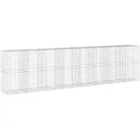 vidaXL Gabion met deksel, 800x100x200 cm, verzinkt staal