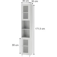 Vicco Malte Badkamerkast – 30 x 171.5 cm Wit
