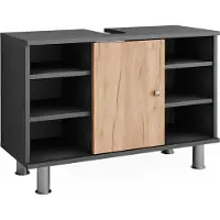 Vicco Fynn Wastafelonderkast – 80 x 54 cm Antraciet/gouden eik