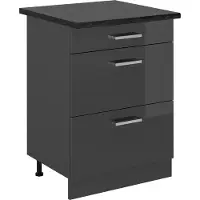 Vicco R-Line Keukenonderkast – 60 cm met laden, WB Antraciet Antraciet Hoogglans