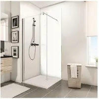 Schulte achterwand - hoogglans briljant wit - 150x255 - zelf inkortbaar - wanddecoratie - muurdecoratie - badkamer wandpanelen - muurbekleding