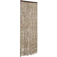 vidaXL Vliegengordijn 90x200 cm chenille beige en bruin