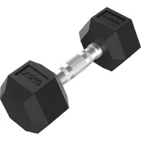Tunturi Platinum Hexa Dumbbell - Rubber - 1x 7.5kg - Zwart