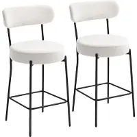 HOMCOM Barkruk - Badstof - 52x49x95cm - Crème