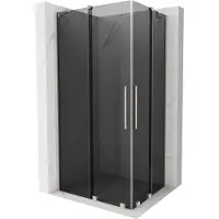Mexen Velar Duo schuifdouchecabine 90 x 80 , grafiet, geborsteld nikkel - 871-090-080-42-97