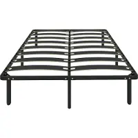 HOMCOM Bedframe - Populierenhout, Staal - 140x190x32cm - Zwart