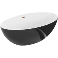 Mexen Nike vrijstaande badkuip 175 x 100 , wit/zwart, overloop roségoud - 54071751075-60