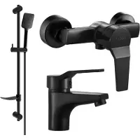 Mexen Caro DF62 doucheset, zwart - 746604DF62-70