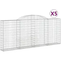vidaXL Schanskorven 5 st gewelfd 300x30x120/140 cm ijzer