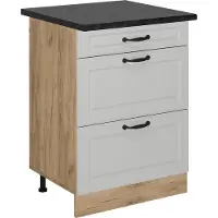 Vicco Keukenonderkast R-Line Wit Landhuis 60 cm met laden, WB Antraciet, Model 54211