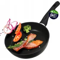 Kadax Koekenpan, pan met anti-aanbaklaag, gourmetpan, universele inductie, braadpan voor vetvrij koken, pan met kunststof handvat, diameter 24 cm