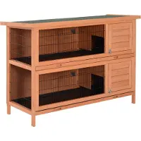 JTI Konijnenhok Dubbeldeks - 2 Deuren en Uittrekbare Lade - 136 x 50 x 93cm