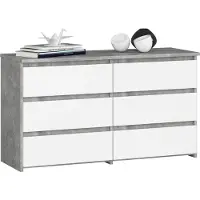 Akord Ladekast CL100 met 6 Lades / Furniture Factory / Beton Grijs - Wit / 100 x 57 x 35 cm