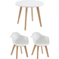 Vente-unique Set van kindertafel LOULOUNE + 2 stoelen POUPINETTE - Wit