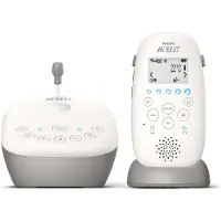Philips AVENT SCD733/00 Babyfoon, DECT, bereik 330 meter, digitaal, bereik 50 meter (binnen), 330 meter (buiten), radio, grijs, wit