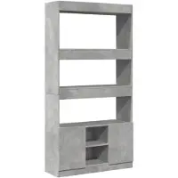 vidaXL Hoge kast 92x33x180 cm bewerkt hout betongrijs