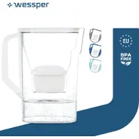 Wessper Waterfilterkan 2.7L - Karaf is ook geschikt voor Brita MAXTRA waterfilter patronen - incl. 1 filterpatroon - Waterkan - Kleur Wit