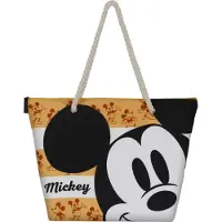 KARACTERMANIA - Disney - Mickey Mouse Soleil - Strandtas met Rits - Boodschappentas - Oranje