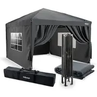 Tristar Haushaltsgeräte Partytent 3x4m - PT-7804 - Easy Up - Met Zijwanden - Waterdicht - inclusief Draagtas - Paviljoen - Opvouwbaar - Antraciet
