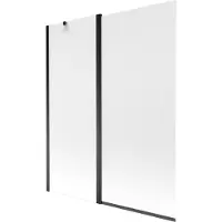 Mexen Flip badwand 2-delig 140 x 150 , matglas, zwart - 894-140-101-70-30