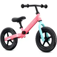 Sun baby Loopfiets voor Kinderen Modern - 2 jaar, max. 30 kg, Loopfietsen, stalen frame, EVA-wielen, verstelbaar zadel en stuur - Roze-munt