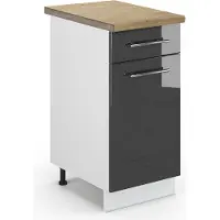 Vicco Fame-Line Keukenonderkast – 40 cm, WB Eik Antraciet Hoogglans