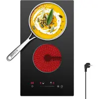 CDV Elektrisch kookplaat, 30 cm, glaskeramisch, 2 zones, 9 standen, touchbediening, 3000 W, model CDVER302