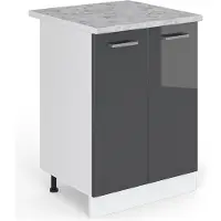 Vicco Keukenonderkast R-Line Antraciet Hoogglans 60 cm , WB Marmer, Model 29239