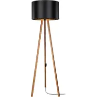 Lux.pro Staande lamp vloerlamp E27 Keynes bamboe en zwart