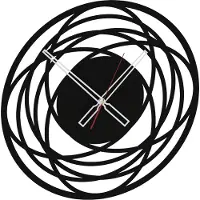 Gamet AD211 Serie - Wandklok - Zwart - Aluminium Wijzers - Draadloos
