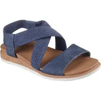 SKECHERS Bobs Desert Kiss Low Sandalen Plat - Blauw - Maat 39